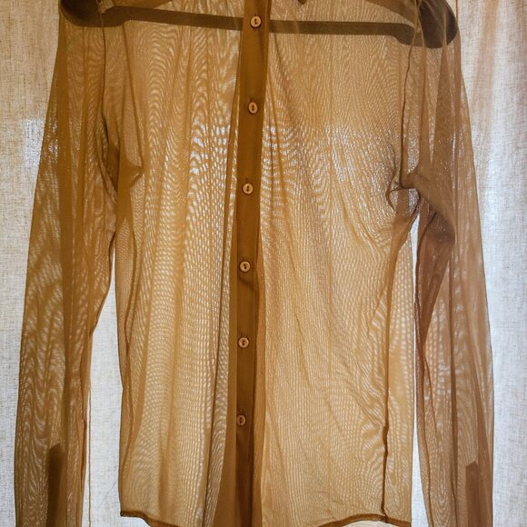 American Apparel Sheer Nude Blouse - Picture 2 of 4